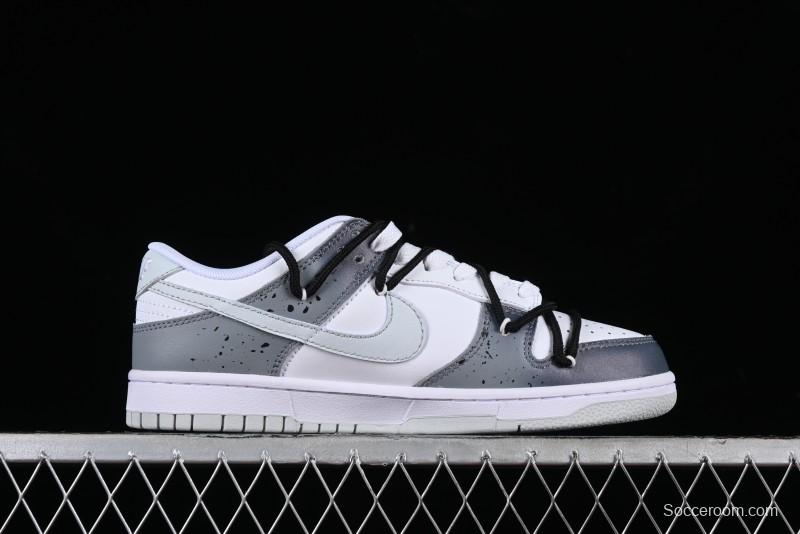 Nike Dunk Low SB Graffiti Halloween Cross Distressed Gradient Lace-Up Casual Skate Shoes - DV0831-101
