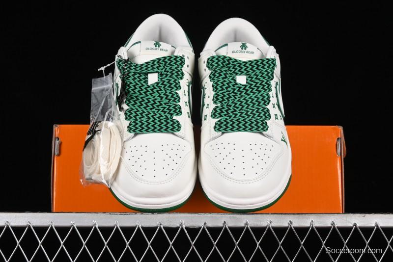 Nike SB Dunk Low LV Collaboration - Beige Green Glow in the Dark Violent Bear Anniversary High-End Custom Sneakers - SJ2068-241