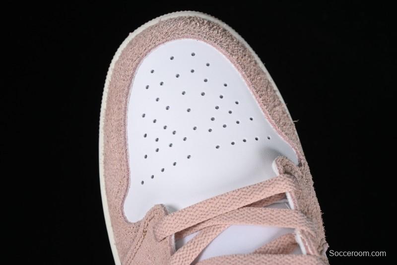 Nike Air Jordan AJ1 Mid Basketball Shoes in White Pink - FN7432-161