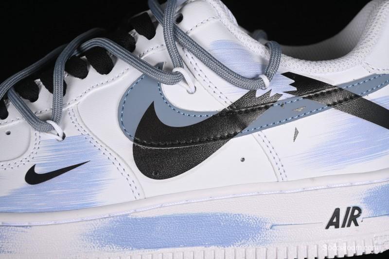 Nike Air Force 1 '07 Low Anime Theme Purple-Blue Spray Custom Casual Sneakers - ZH0316-029