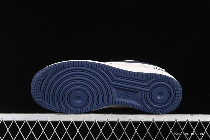 Nike Undefeated x Air Force 1 Low Casual Sneakers in Dark Blue Hemp with Reflective Details - UT2023-205