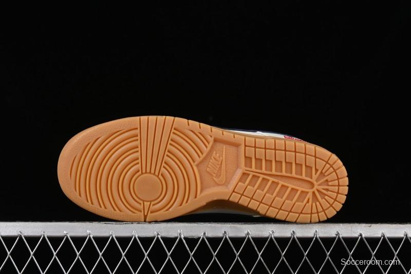 Nike SB Dunk Low Supreme Collaboration - Off White Gum Anniversary Customized Low-Top Casual Skate Shoes - JH8310-945