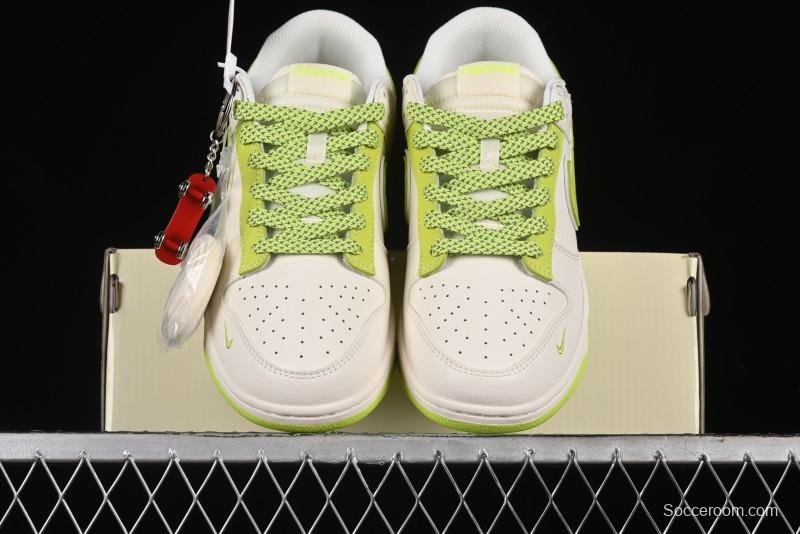 Nike SB Dunk Low Supreme Stone Island Collaboration - Fluorescent Beige Anniversary High-End Custom Low-Top Casual Skate Shoes - BB9866-005