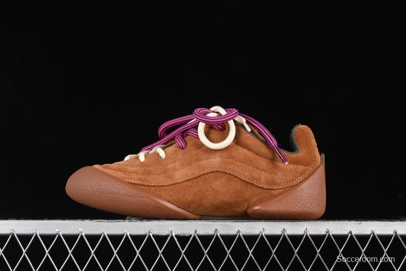 Alexander McQueen Flexion Retro Sneakers in Brown/Suede with Anatomical Design - 2024s