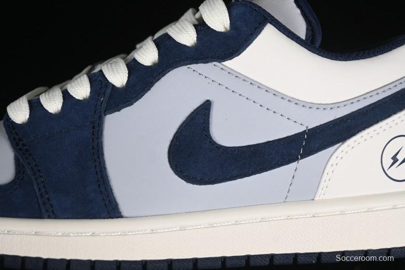 Nike Air Jordan 1 Low Retro Basketball Shoes in White Grey Blue - DC2024-026