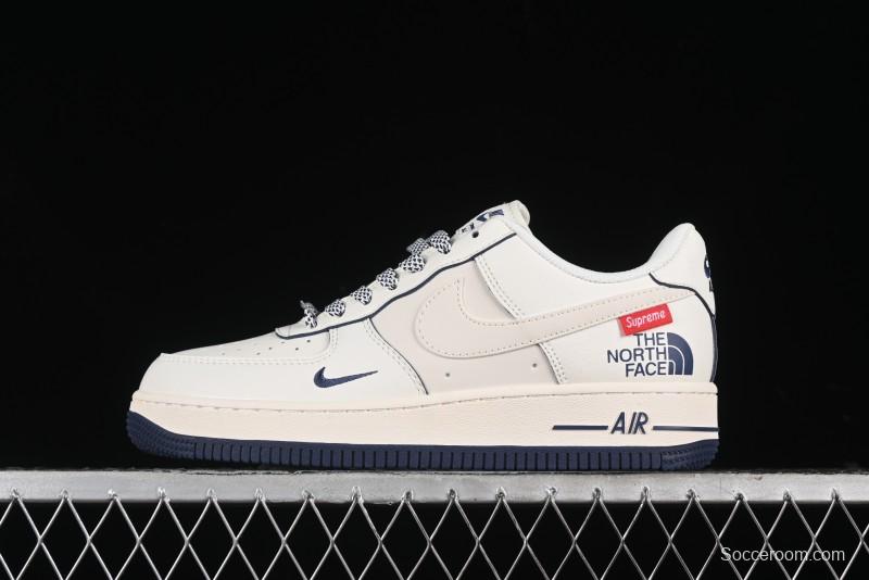 Nike Air Force 1 '07 Low Supreme The North Face Collaboration - Off White Light Blue Casual Sneakers - XZ1996-130