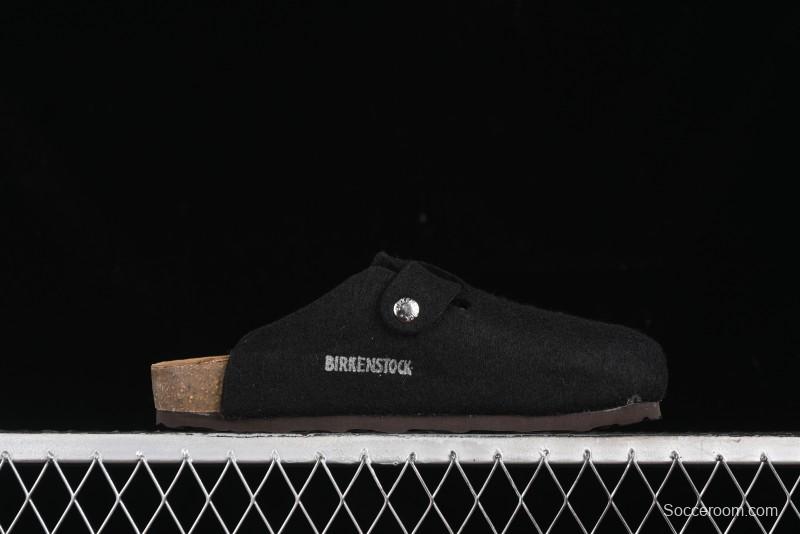Birkenstock Half Open Toe Sandals with Smokeless Coal Wool Upper - G.D4