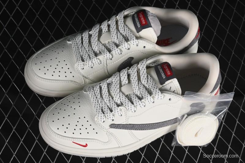 Nike Travis Scott x Fragment Design x Air Jordan 1 Low OG SP AJ1 Supreme Balenciaga Collaboration - JH6088-6