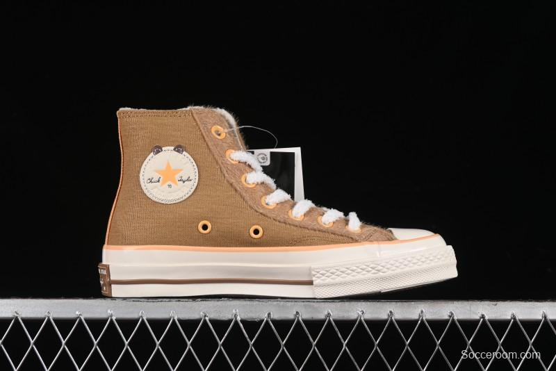 Converse Zoo Happy Pets Series High-Top Plush Lined Casual Sneakers for Autumn Winter - A12766C