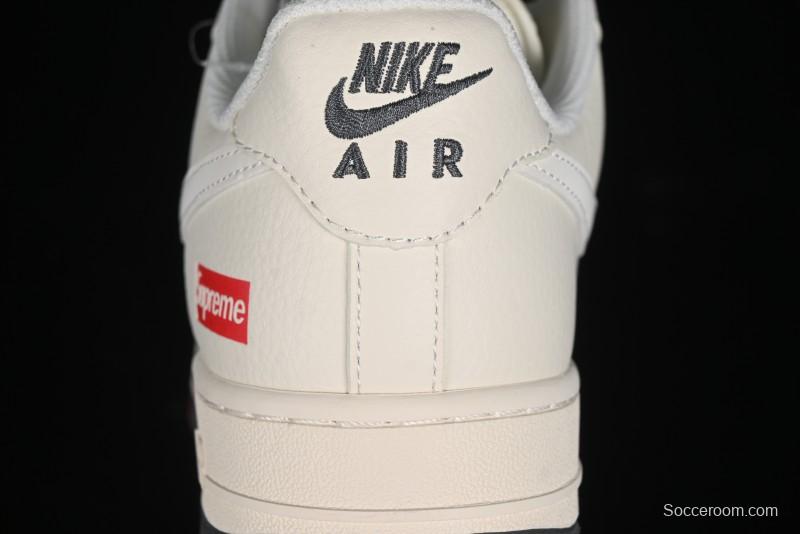 Nike Air Force 1 '07 Low Supreme Collaboration - Beige Red Blue Colorblock Casual Sneakers - XZ6188-228