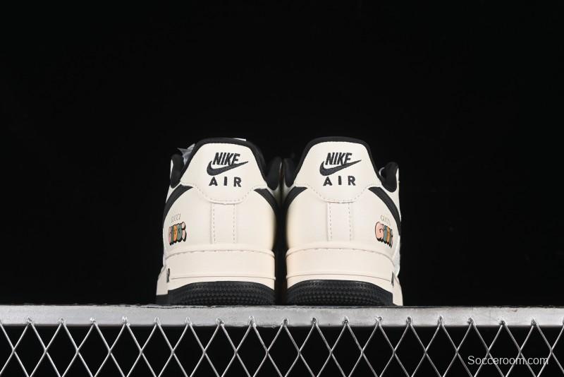 Nike Air Force 1 '07 Low Gucci Collaboration - Dark Blue Linen Casual Sneakers - XZ3398-888