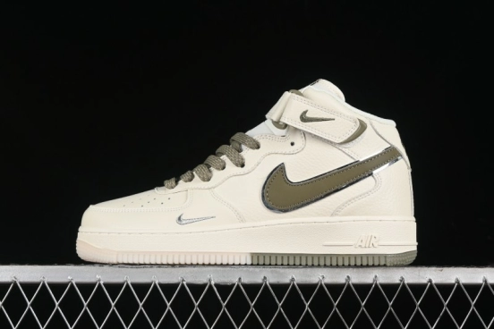 Nike Air Force 1 '07 Mid Military Green Dual-Color Sole Starlight Retro Sneakers - XL0236-231