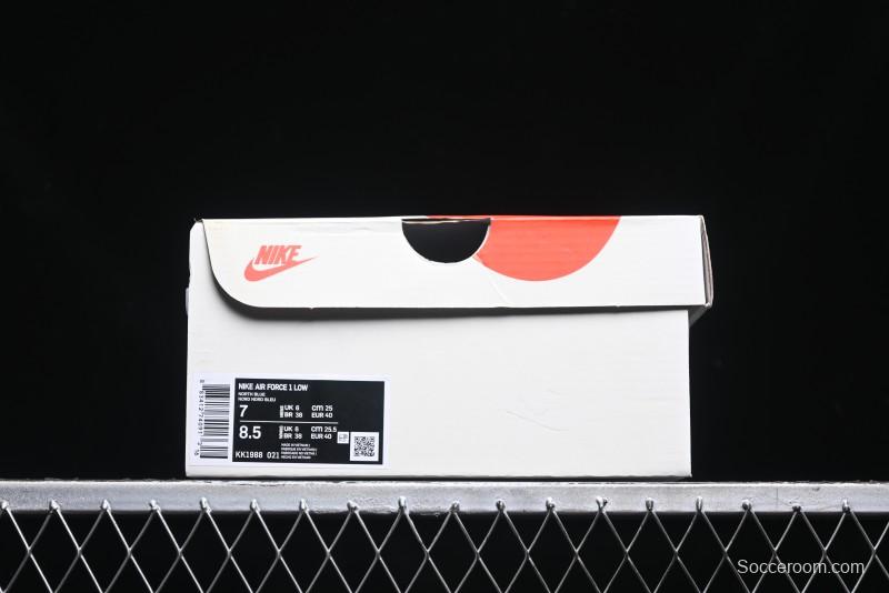 Nike Air Force 1 '07 Low The North Face Collaboration - Blue Floral Swoosh Casual Sneakers - KK1988-021