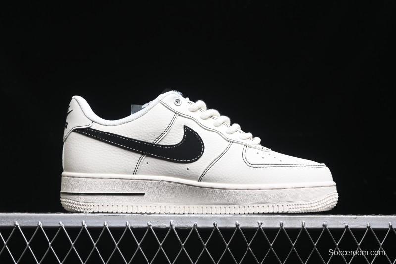 Nike Air Force 1 '07 Low Stussy Collaboration - White Black Swoosh Red Tab Low-Top Casual Sneakers - SJ6698-015