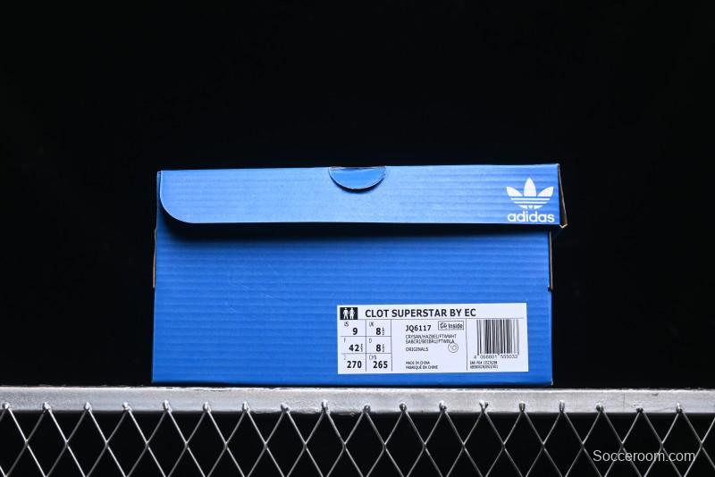 Adidas Superstar Clot Collaboration JQ6117 Preppy Style Shell Toe Casual Sneakers with Perforated Leather Upper - JQ6117