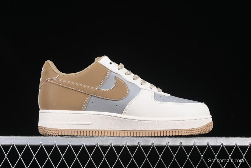 Nike Air Force 1 '07 Low Bape Collaboration Khaki Beige Grey Low-Top Casual Sneakers - BB6566-208