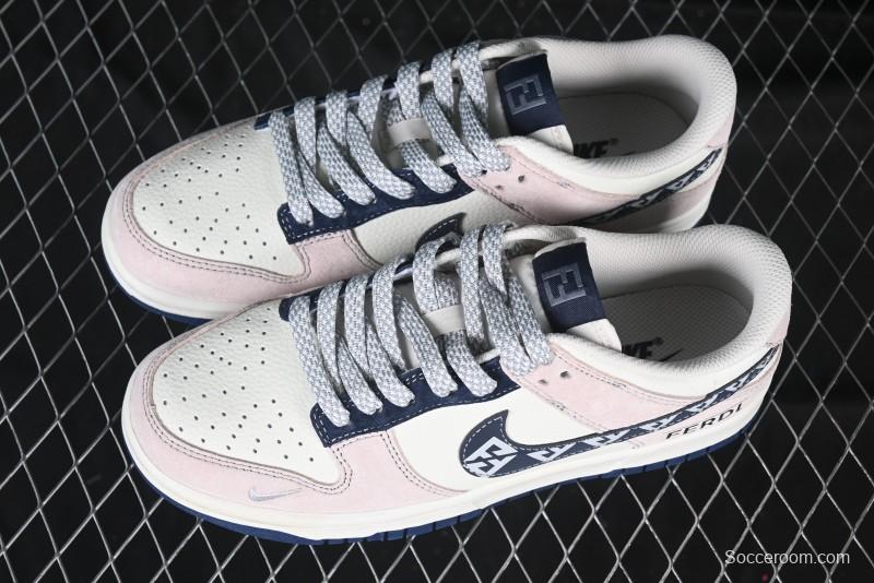 Nike SB Dunk Low OFF-WHITE Collaboration Black Grey Woven Label Anniversary High-End Custom Low-Top Casual Skate Shoes - DJ2024-132