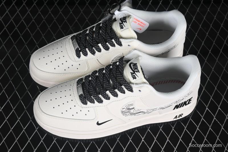 Nike Air Force 1 '07 Low Casual Sneakers with Multi-Swoosh Design - HH7518-046