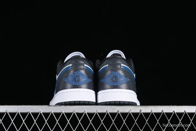 Nike Air Jordan 1 Low AJ1 Black Grey Blue Hook Basketball Shoes - DC0774-040