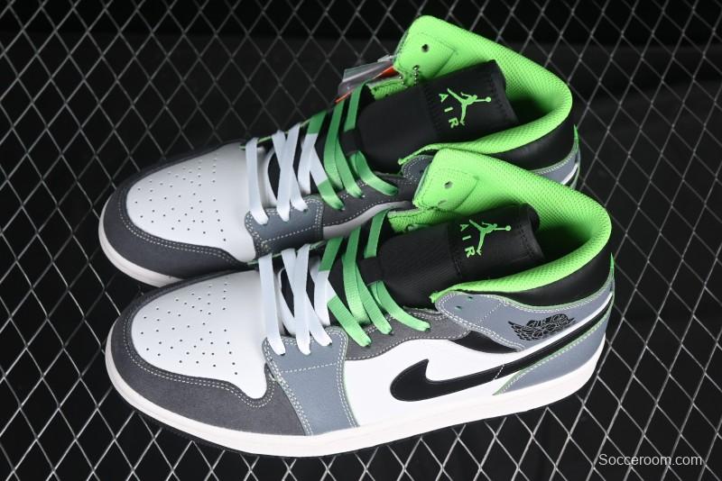 Nike Air Jordan 1 Mid Basketball Shoes in White Grey Brown Casa 93 Colorway - HQ3829-001