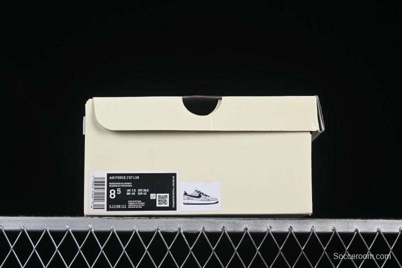 Nike Air Force 1 '07 Low Lightning Collaboration Cement Grey Drawstring Casual Sneakers - SJ1198-111