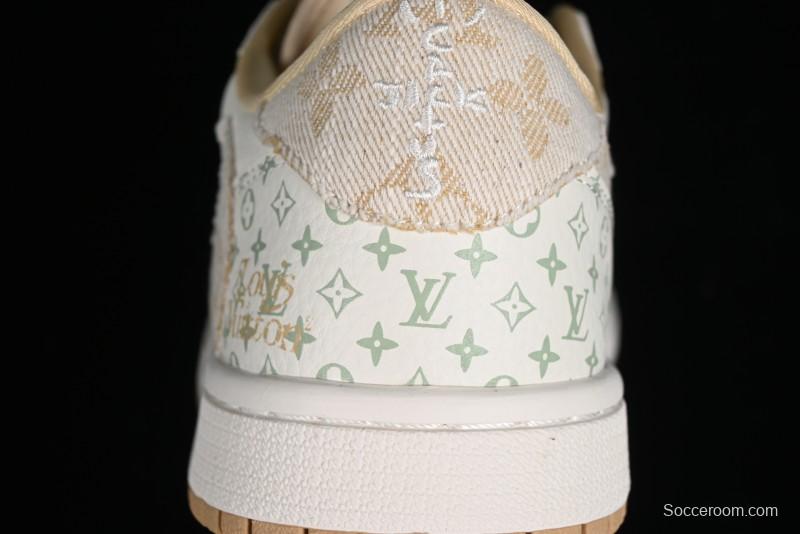 Nike Air Jordan 1 Low OG SP Travis Scott x Fragment Design Retro Sneakers with Reverse Swoosh - SJ2068-006