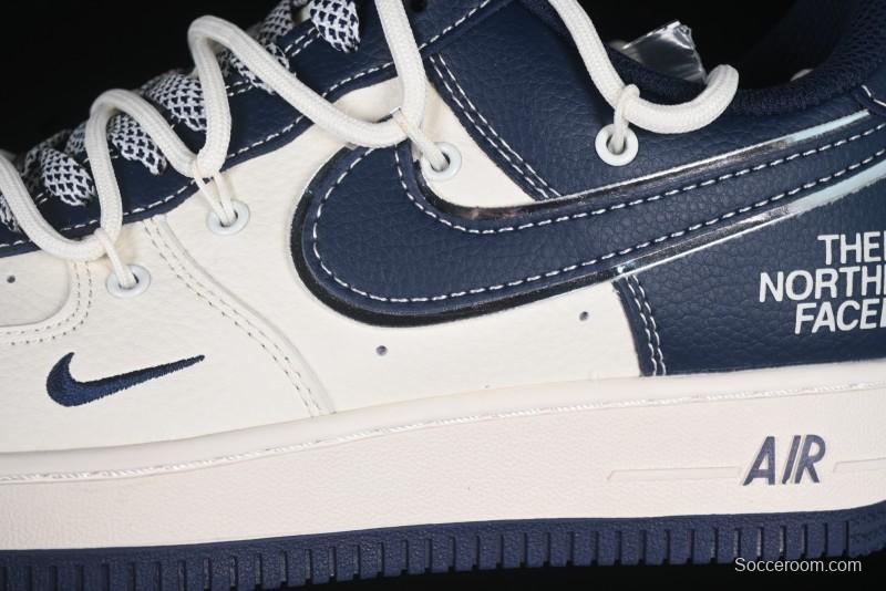 Nike Air Force 1 '07 Low The North Face Collaboration Beige Blue Patchwork Drawstring Casual Shoes - SJ1198-107