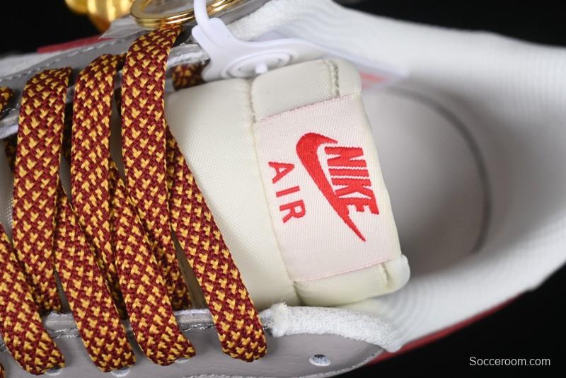 Nike Air Force 1 '07 Low Year of the Snake Limited Edition Beige Grey Red Swoosh Casual Sneakers - DM6688-029