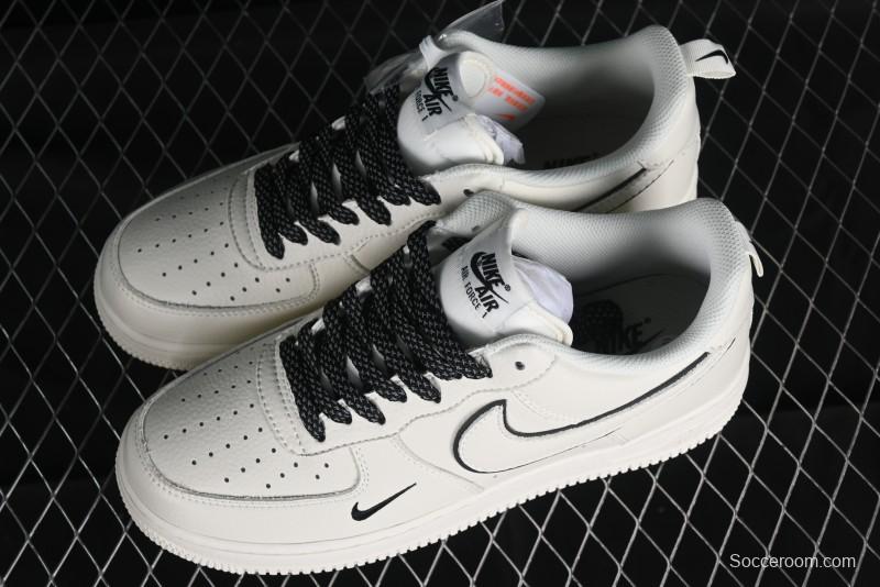 Nike Air Force 1 '07 Low Classic Black Mini Swoosh Starry Sky Casual Sneakers - MJ0319-021