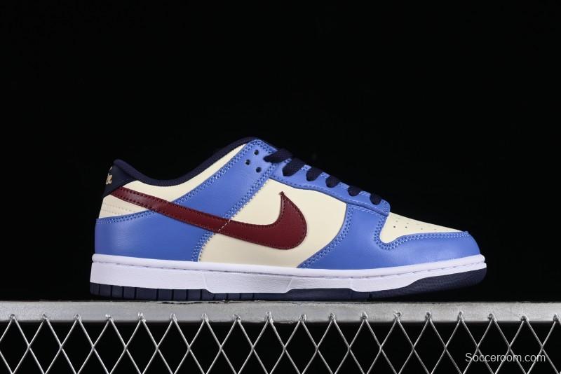 Nike Dunk Low SB Skateboarding Shoes in White Blue Red Colorway - FV8119-161