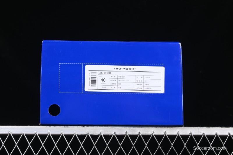 Choco Concert Leather Round Square Asymmetric Fashion Sneakers Black White - AJE5