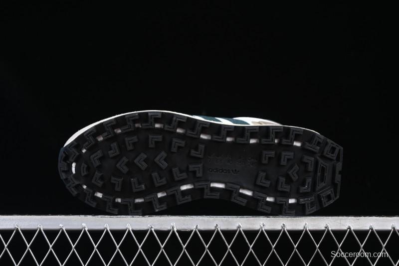 Adidas Retro-Inspired Sneakers - White, Grey & Green with Boost Sole