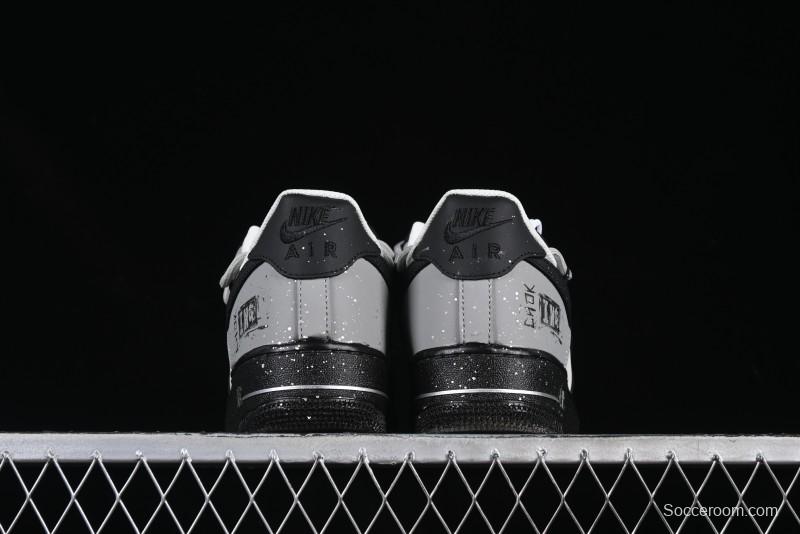 Nike Air Force 1'07 Low Star Graffiti Hand-Painted Casual Sneakers with Full-Length Air Cushion - XV7981-476