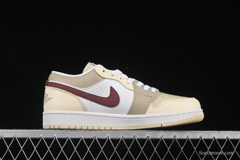 Nike Air Jordan 1 Low AJ1 Cream White Low-Top Casual Sneakers - HV6530-100
