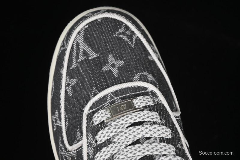 Nike Air Force 1'07 Low LV Collaboration Black Denim Casual Sneakers - SC9207-530