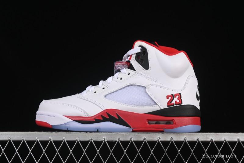 Nike Air Jordan 5 Retro Basketball Shoes Fire Red Black Tongue - HQ7978-101