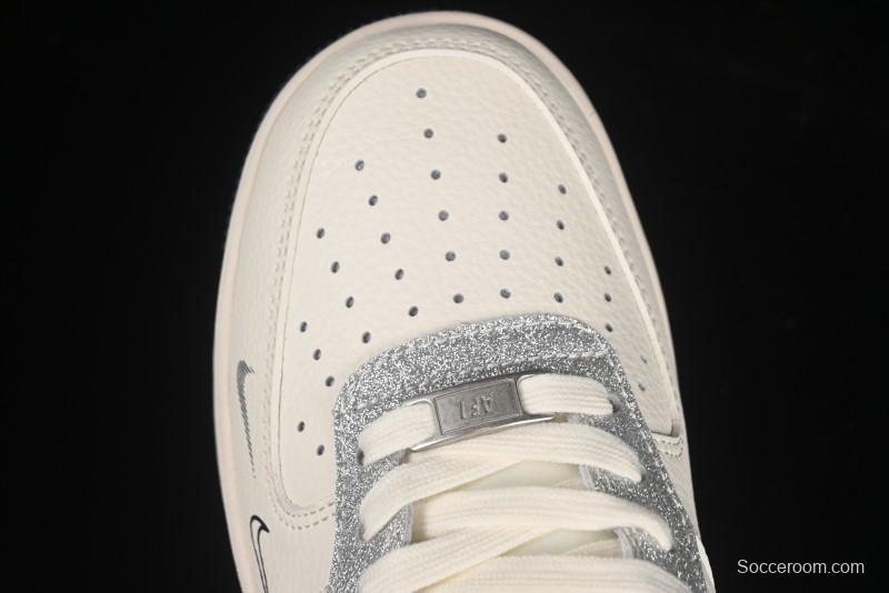 Nike Air Force 1 '07 Low Gucci Collaboration Silver Swoosh Casual Sneakers - XS1958-546