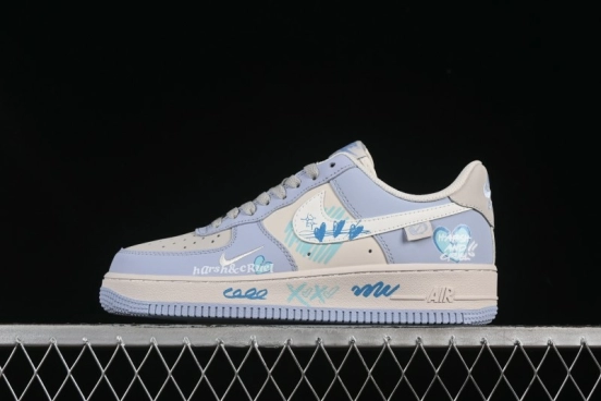 Nike Air Force 1'07 Low "Blue Star Love" 520 Series Limited Edition Casual Sneakers - DB3301-991
