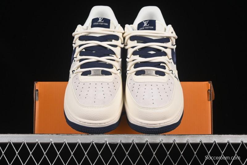 Nike Air Force 1 '07 Low LV Collaboration Blue Swoosh Drawstring Casual Sneakers - DM6868-083