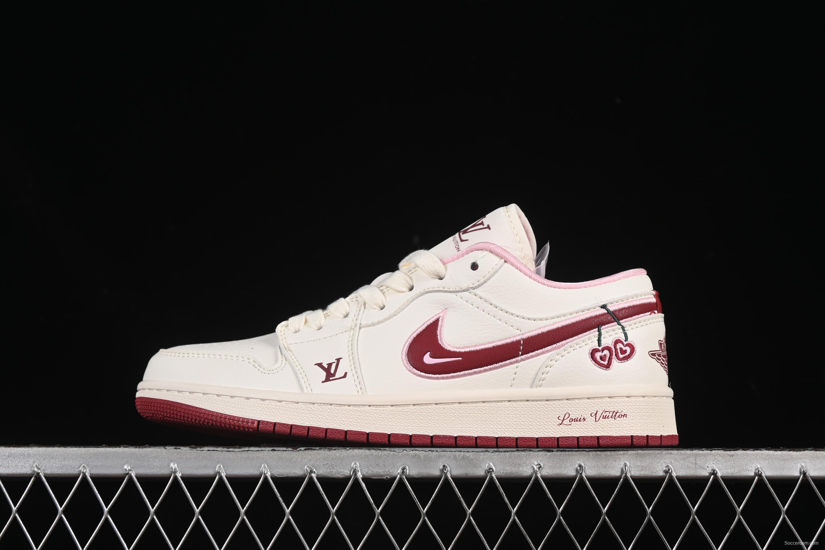 Nike Air Jordan 1 Low AJ1 Valentine's Day Limited Red Cherry High-End Custom Retro Basketball Shoes - XX3168-520