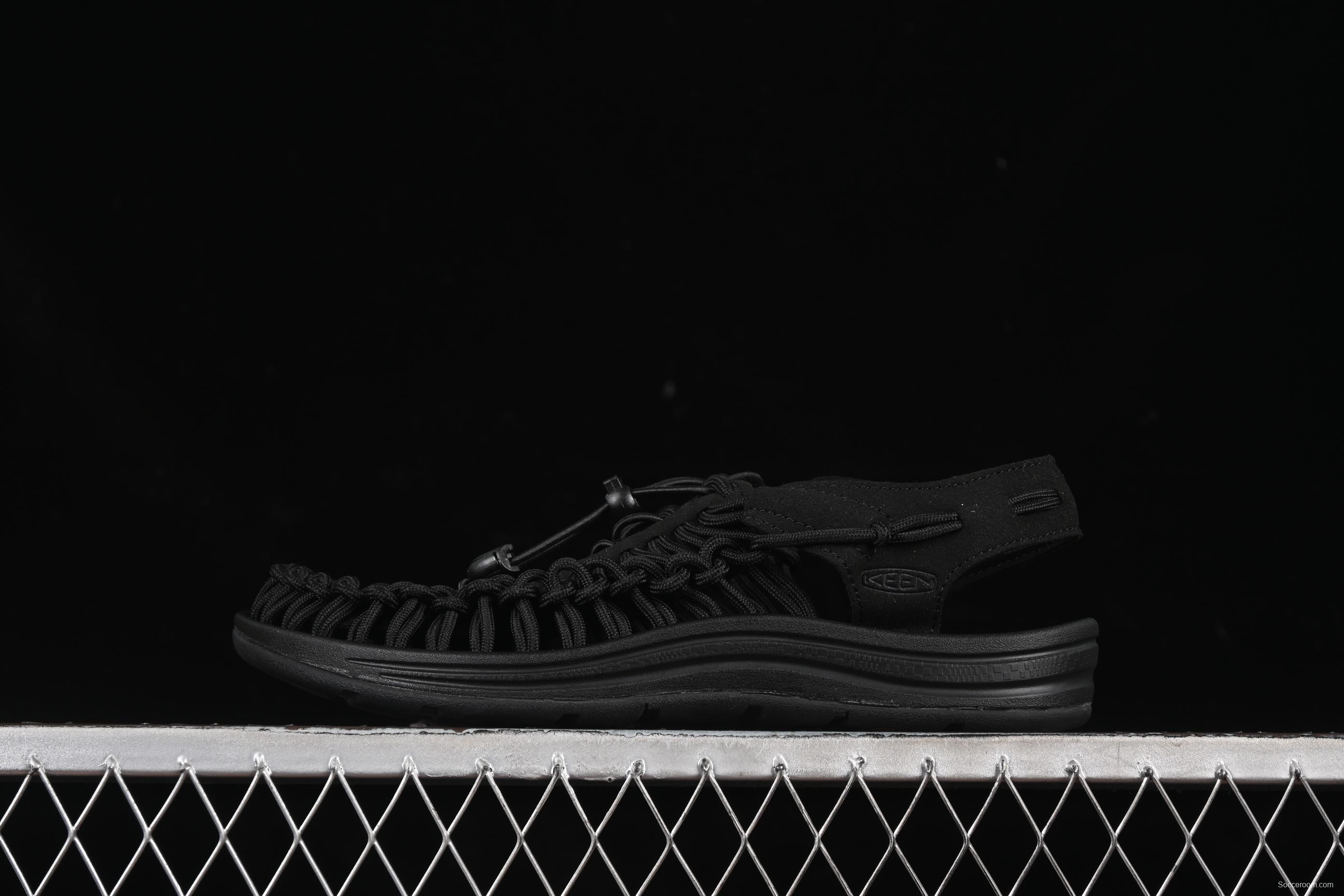 Keen Uneek Flat-M Woven Elastic Strap Casual Outdoor Water Sandals - 1014097 BLACK