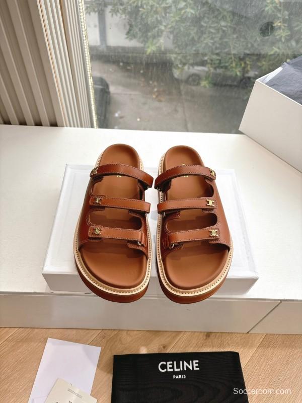 2025 CELINE Brown Leather Sandals