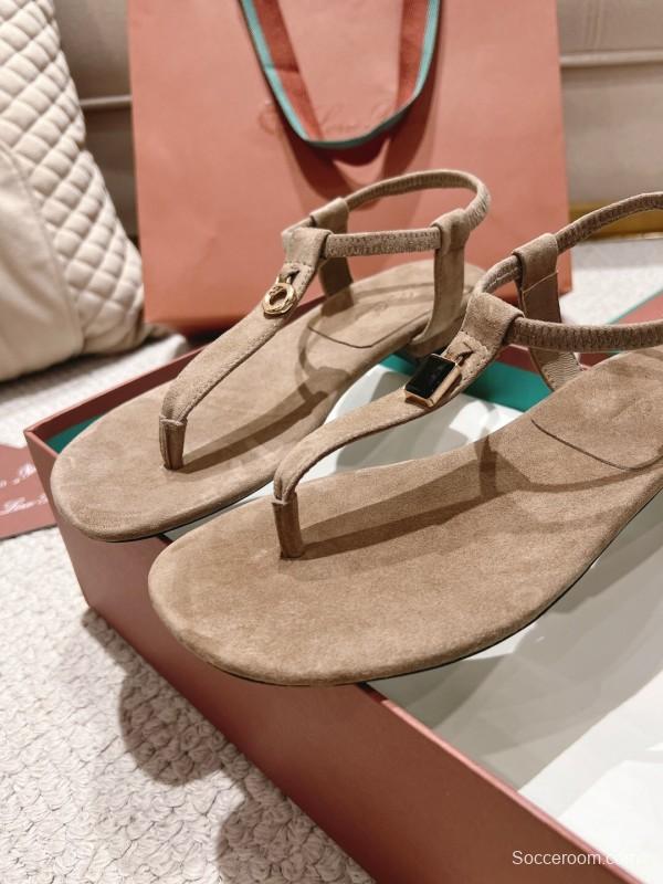 2025 Women LP Beige Suede Sandals LY00360