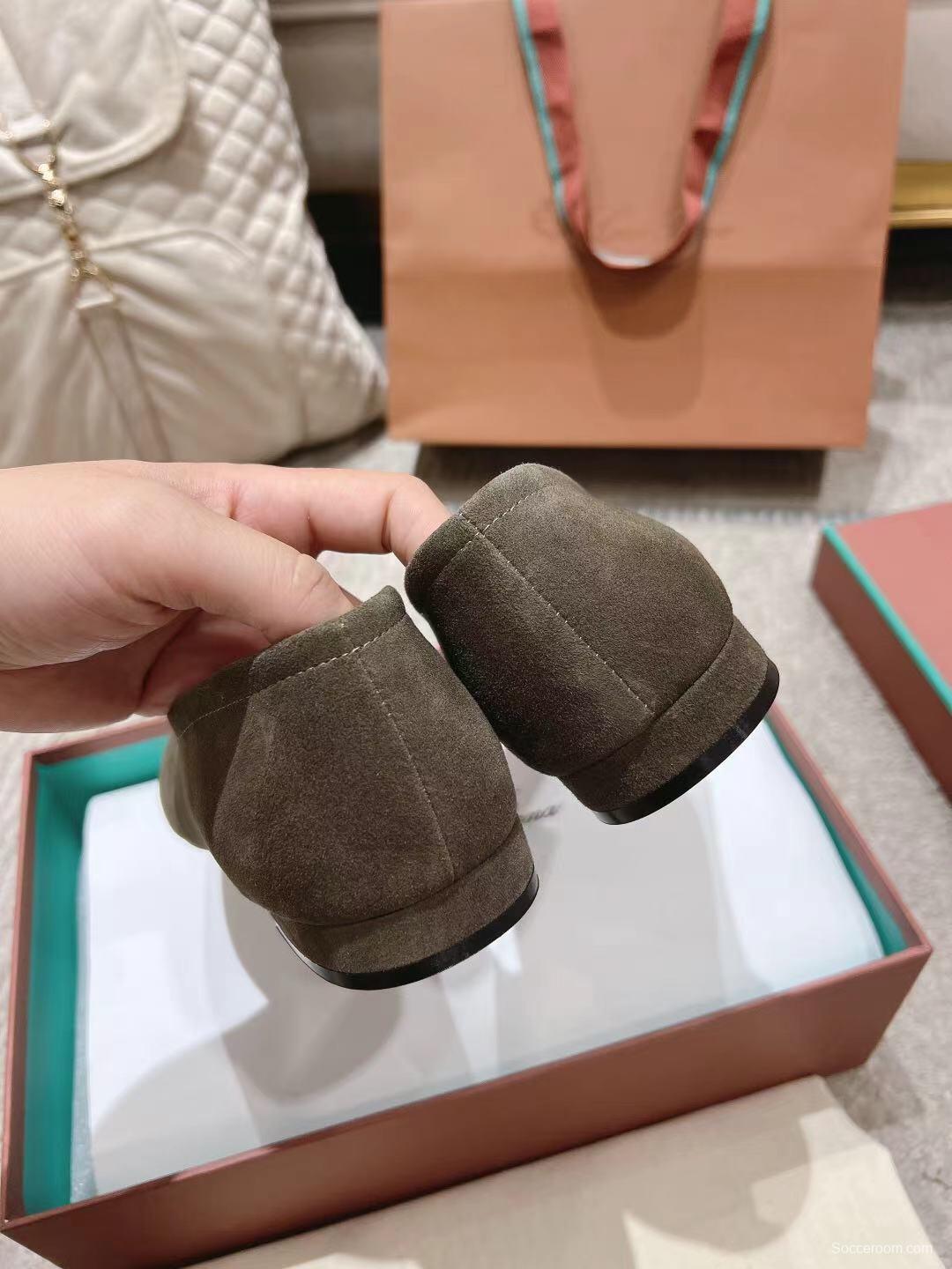 2025 Women LP Brown Suede Ballet Flats