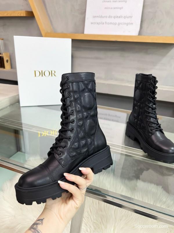 2024 Women Dior black leather boots MJ00430