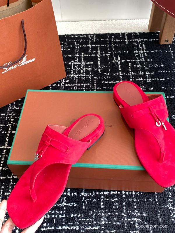 2025 Slippers LP Red Suede Slippers
