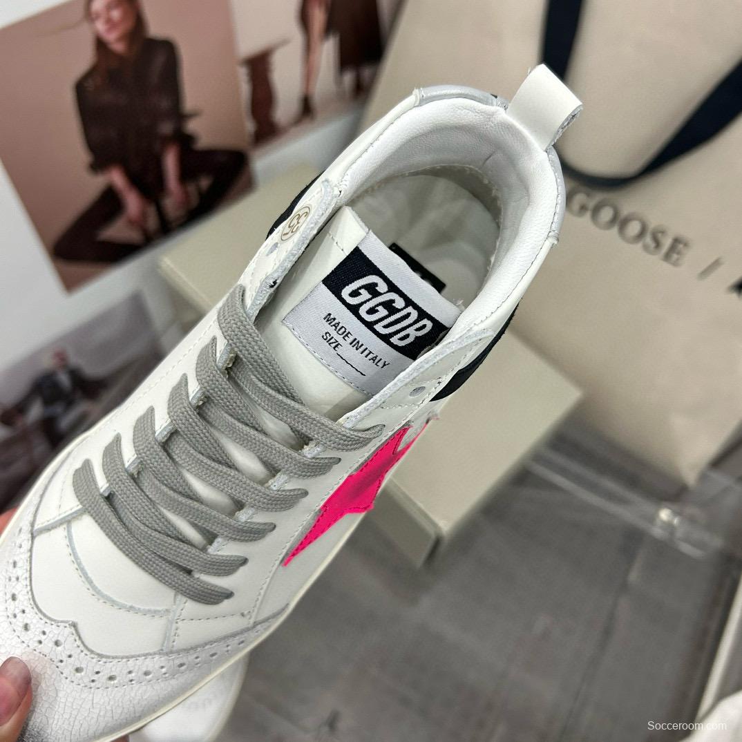 2024 Women GGDB White Pink Leather High Top Sneakers MJ00300