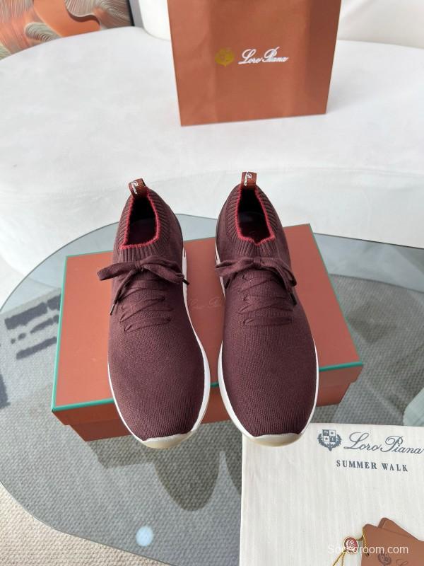 2024 Men LP Burgundy Wool Knit Sneakers MJ00330