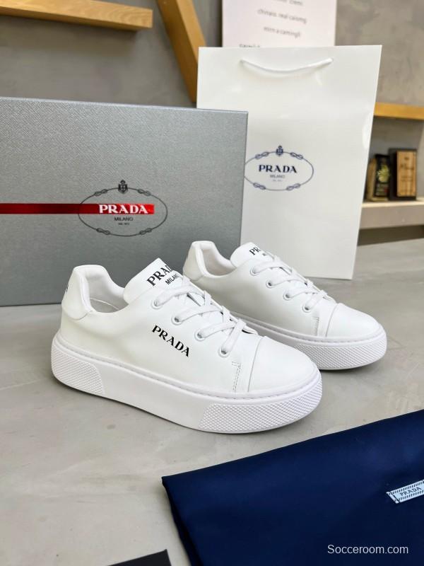2024 Unisex Prada White Calfskin Leather Sneakers MJ00310