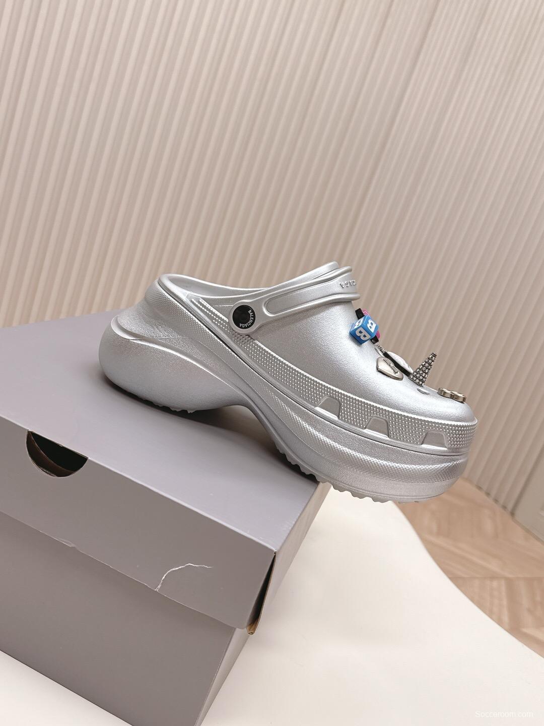 2025 Unisex Balenciaga Silver EVA Rubber Clog Embellished LY00330(F)/LY00340(M)